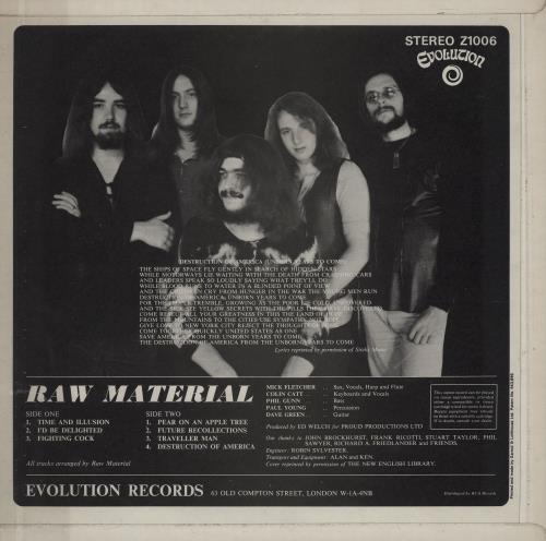 Raw Materialアルバム未収7インチレコードUK英国